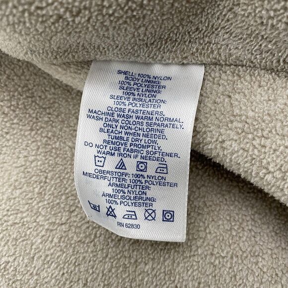 Lands End Jacket Boys Large 14-16 Blue Hooded Fleece Lined Nylon Winter Coat - Picture 10 of 13